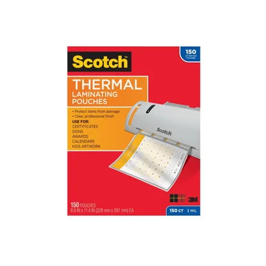 3M TP3854150 Thermal Laminating Pouches Letter Size 3 Mil 150 Pack