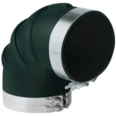 Trident Marine TRL-390-S/S 3" Id 90-degree Epdm Black Rubber Molded Wet Exhaust Elbow W/4 T-bolt Clamps TRL390S/S