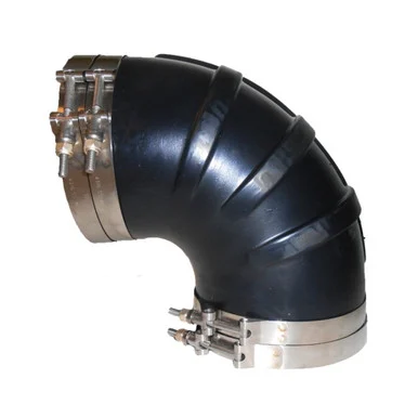 Trident Marine TRL-690-S/S 6" Id 90-degree Epdm Black Rubber Molded Wet Exhaust Elbow W/4 T-bolt Clamps TRL690S/S