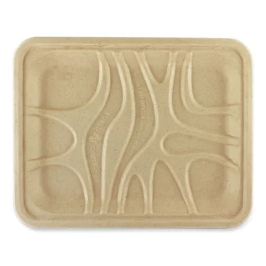 World Centric TRSC4SLFS Fiber Trays, 7.1 X 9.1 X 0.7, Natural, Paper, 500/carton