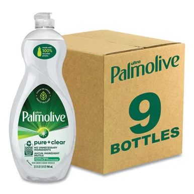 Colgate US04272CT Pure + Clear Dishwashing Liquid, Unscented, 32.5 Oz Bottle, 9/carton