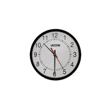 Valcom VA2412B 12" Wired Round Analog Clock Surface Mount 24V