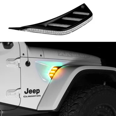 XK Glow XKVENTRGBKIT RGB Fender Vent Light Kit for Jeep JL and Gladiator