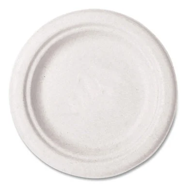 Vegware VWP016NFA Nourish Molded Fiber Tableware, Compostable, Plate, Sugarcane, 6" Dia, White, 1,000/carton