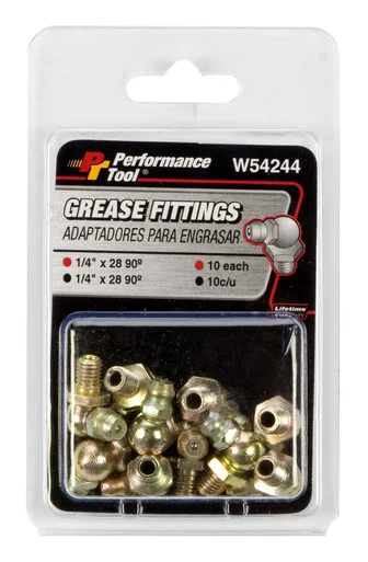 Wilmar W54244 Corp. / Performance Tool 10 Pk. 1/4-28 90 Deg. Grease Fitting