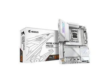 Aorus Ultra Durable X870E AORUS PRO ICE Gaming Desktop Motherboard - AMD X870E Chipset - Socket AM5 - ATX (x870eaorusproice)