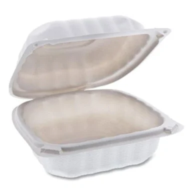Pactive YCN806000000 Earthchoice Smartlock Microwavable Hinged Lid Containers, 6 X 6 X 3.1, White, 400/carton