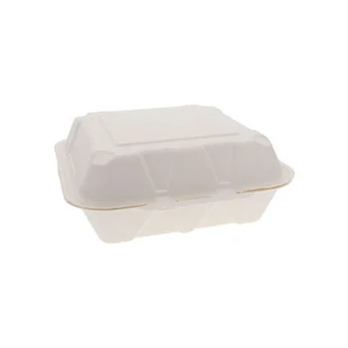 Pactive YMCH0901BB Earthchoice Pfas Free Compostable Hinged Lid Container, 9 X 9 X 3, White, Sugarcane, 150/carton